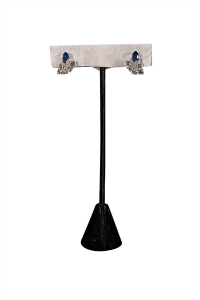 Camrose & Kross - Silver w/ White & Sapphire Stone Detail Stud Earrings - Current Boutique