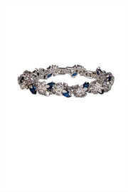 Camrose & Kross - Silver w/ White & Sapphire Stone Detail Bracelet - Current Boutique