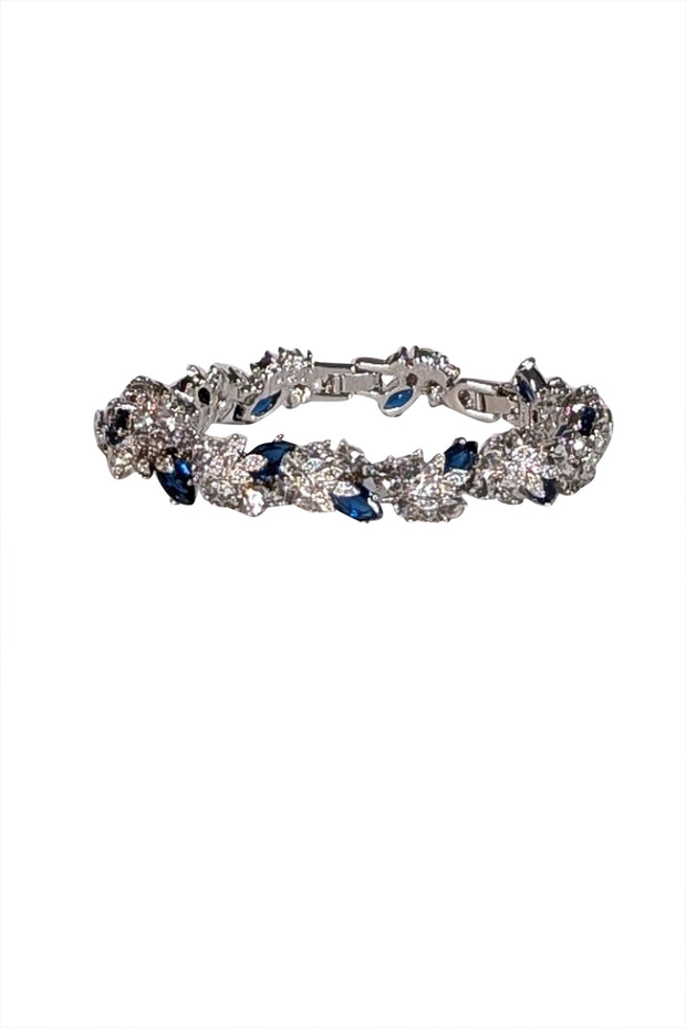 Camrose & Kross - Silver w/ White & Sapphire Stone Detail Bracelet - Current Boutique