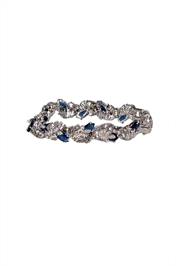 Camrose & Kross - Silver w/ White & Sapphire Stone Detail Bracelet - Current Boutique