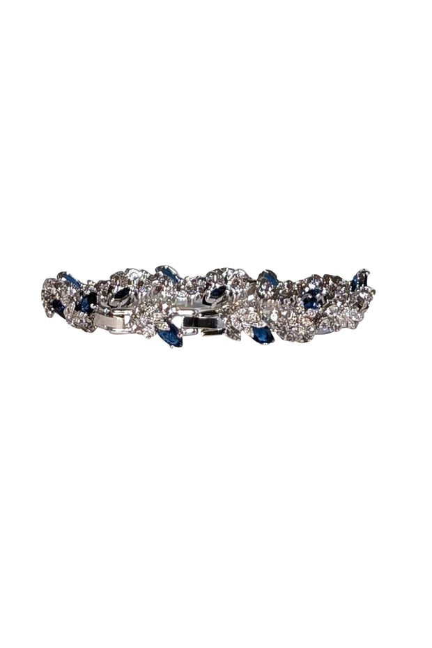 Camrose & Kross - Silver w/ White & Sapphire Stone Detail Bracelet - Current Boutique