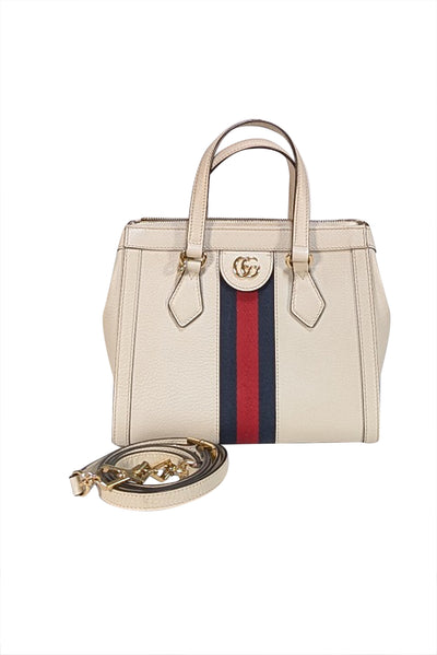 Gucci - Ivory Double G Ophidia Small Satchel Bag - Current Boutique