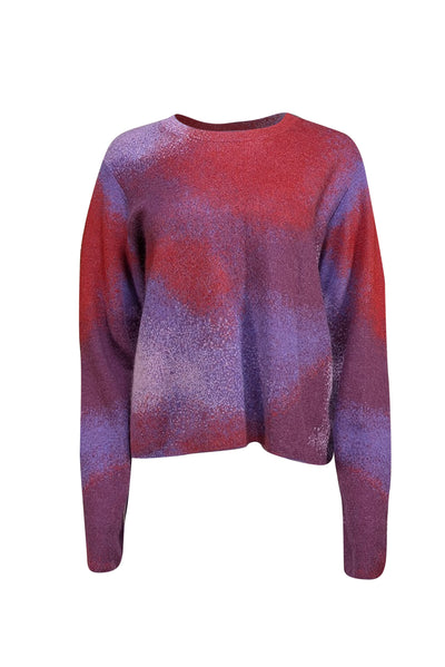 Vince - Red & Purple Ombre Knit Sweater Sz XL - Current Boutique
