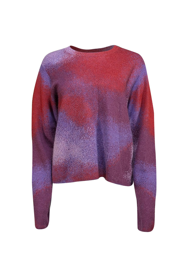 Vince - Red & Purple Ombre Knit Sweater Sz XL - Current Boutique