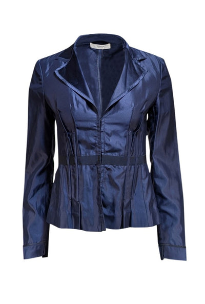 Prada - Navy and Black Fitted Blazer Sz M - Current Boutique
