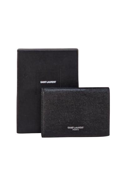 Yves Saint Laurent - Black Leather Card Holder Wallet