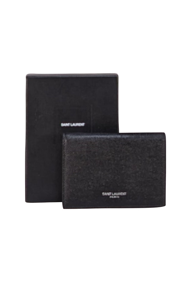 Yves Saint Laurent - Black Leather Card Holder Wallet