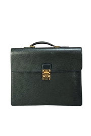 Louis Vuitton - Green Leather Briefcase