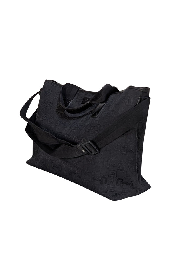 Gucci - Black Horsebit Jacquard Canvas Tote Bag