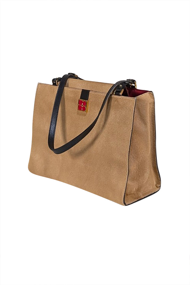 Kate Spade - Tan Pony Hair & Black Leather Tote Bag - Current Boutique