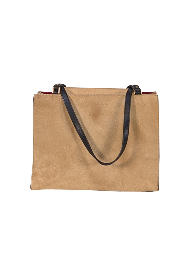 Kate Spade - Tan Pony Hair & Black Leather Tote Bag - Current Boutique