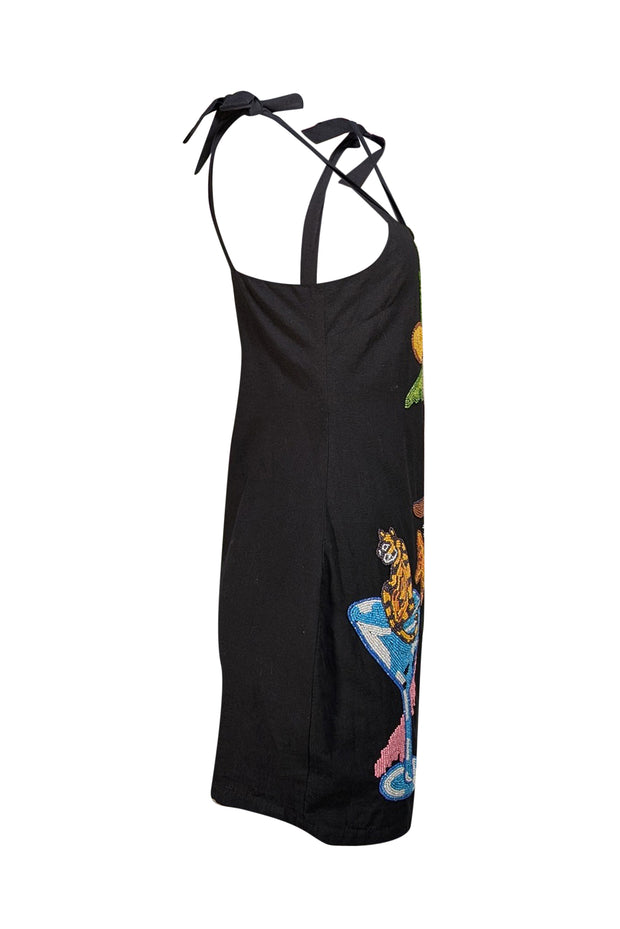 Never Fully Dressed - Black Sleeveless Beaded "Catalina" Mini Dress Sz 4 - Current Boutique