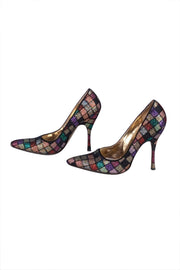 Dolce & Gabbana - Gold, Black, & Multi Color Print Pumps Sz 8.5 - Current Boutique