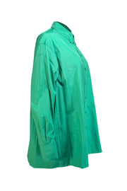Akris - Green Cotton Button Up Shirt Sz 8 - Current Boutique