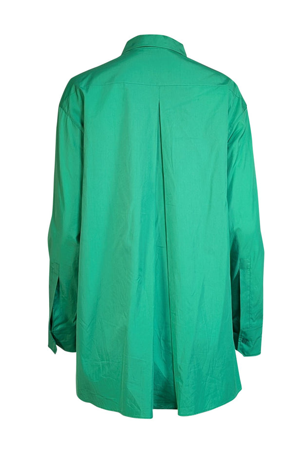 Akris - Green Cotton Button Up Shirt Sz 8 - Current Boutique