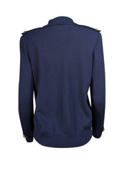 St. John - Navy Ribbed Pullover Sweater Sz S - Current Boutique