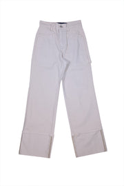 Veronica Beard - Cream Cargo "Dylan" High Rise Straight Leg Pants Sz 00 - Current Boutique