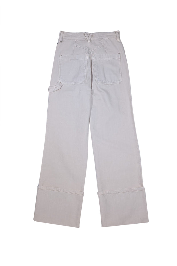 Veronica Beard - Cream Cargo "Dylan" High Rise Straight Leg Pants Sz 00 - Current Boutique
