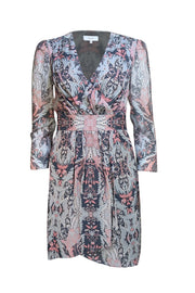 Reiss - Turquoise & Pink Paisley "Lacey" Mini Dress Sz 2 - Current Boutique