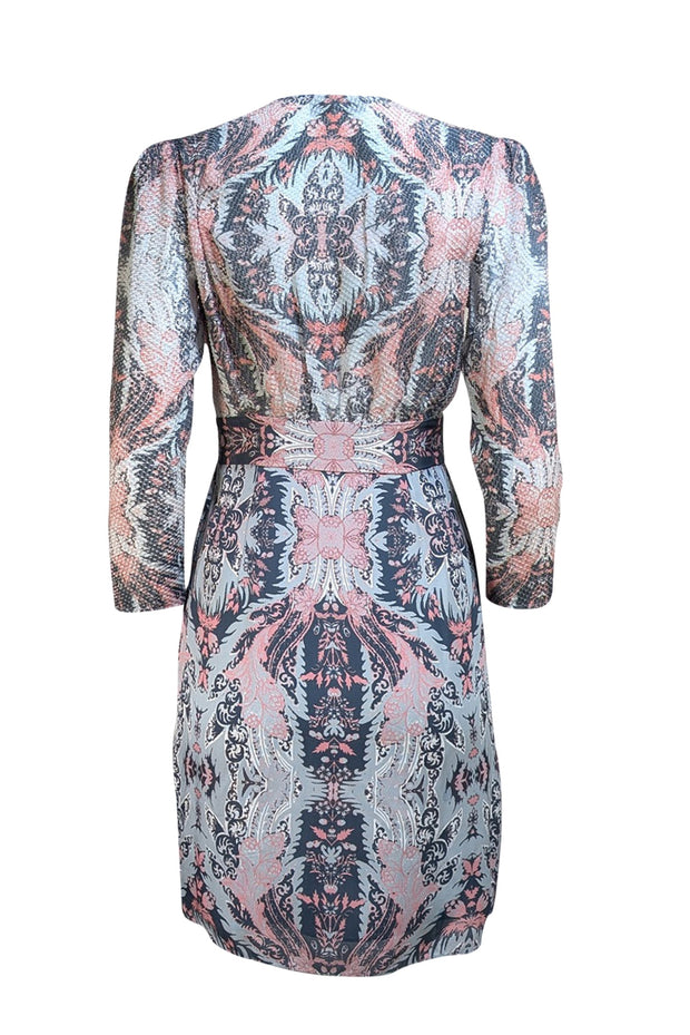 Reiss - Turquoise & Pink Paisley "Lacey" Mini Dress Sz 2 - Current Boutique