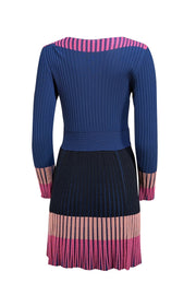 Pinko - Blue, Pink, & Black Ribbed Dress Sz XL - Current Boutique