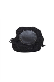 Longchamp - Black Metallic Tweed Long Shoulder Bag - Current Boutique
