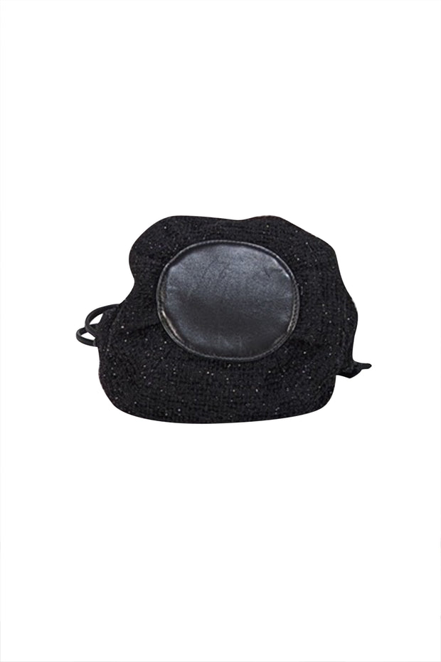 Longchamp - Black Metallic Tweed Long Shoulder Bag - Current Boutique