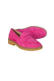 Stuart Weitzman - Hot Pink Suede Loafers Sz 10.5