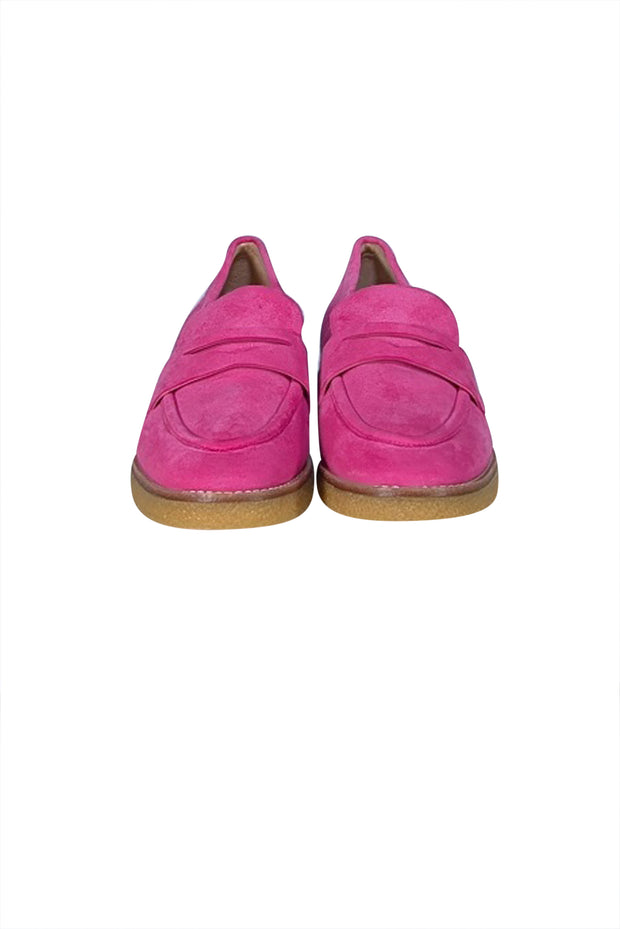 Stuart Weitzman - Hot Pink Suede Loafers Sz 10.5