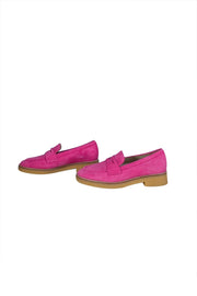 Stuart Weitzman - Hot Pink Suede Loafers Sz 10.5