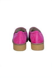 Stuart Weitzman - Hot Pink Suede Loafers Sz 10.5