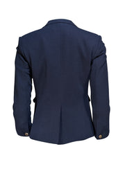 Rag & Bone - Navy Textured Cotton Two Button Blazer Sz 6 - Current Boutique