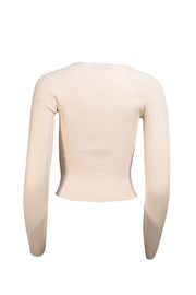 Simkhai - Ivory Ribbed Knit Long Sleeve Top Sz XS - Current Boutique