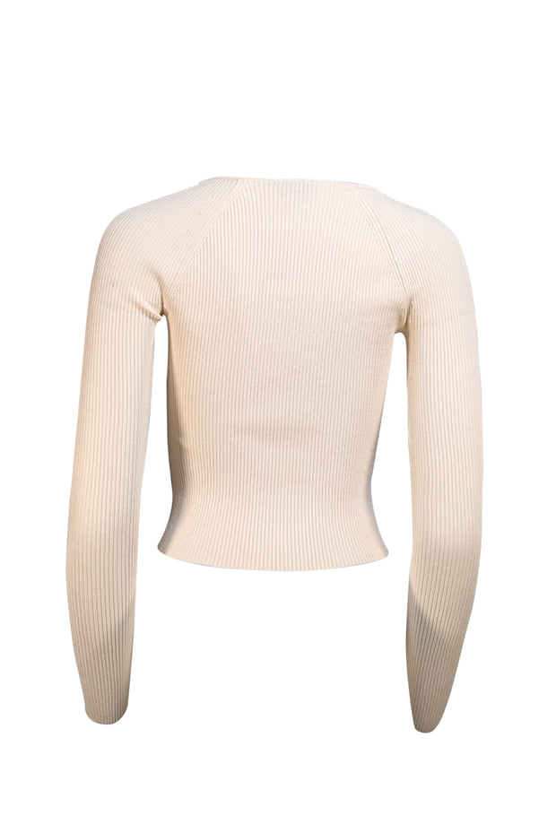 Simkhai - Ivory Ribbed Knit Long Sleeve Top Sz XS - Current Boutique