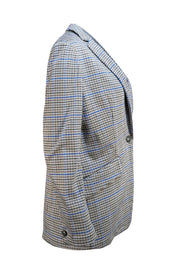 Rag & Bone - Beige, Black, & Blue Houndstooth Blazer Sz 6 - Current Boutique
