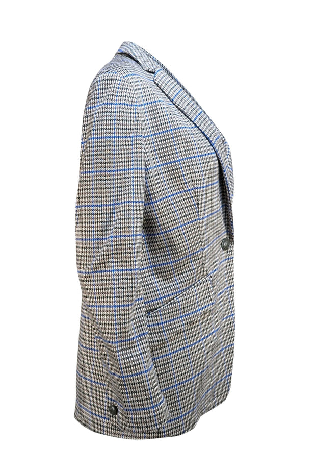 Rag & Bone - Beige, Black, & Blue Houndstooth Blazer Sz 6 - Current Boutique