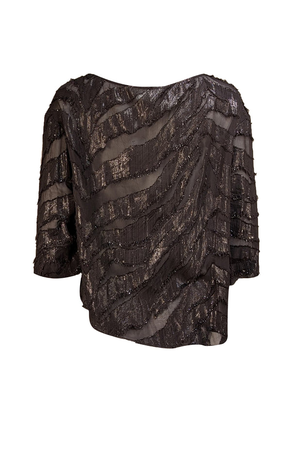IRO - Black Metallic Stripe Top Sz 4