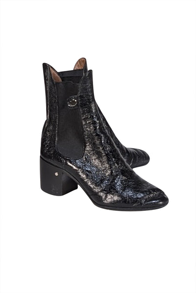 Laurence Dacade - Black Calf Leather Ankle Heel Boot Sz 6.5 - Current Boutique