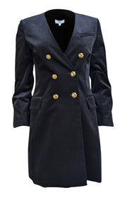 A.L.C. - Black Velvet Double Breasted Button Dress Sz 6