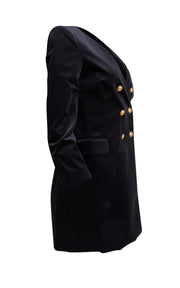 A.L.C. - Black Velvet Double Breasted Button Dress Sz 6