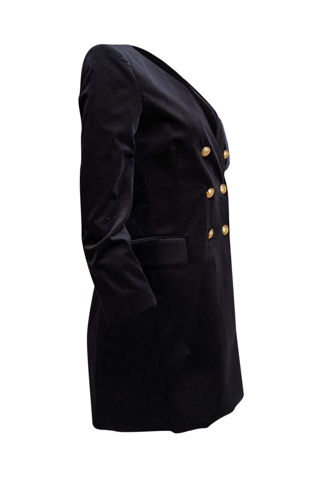 A.L.C. - Black Velvet Double Breasted Button Dress Sz 6