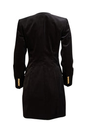 A.L.C. - Black Velvet Double Breasted Button Dress Sz 6