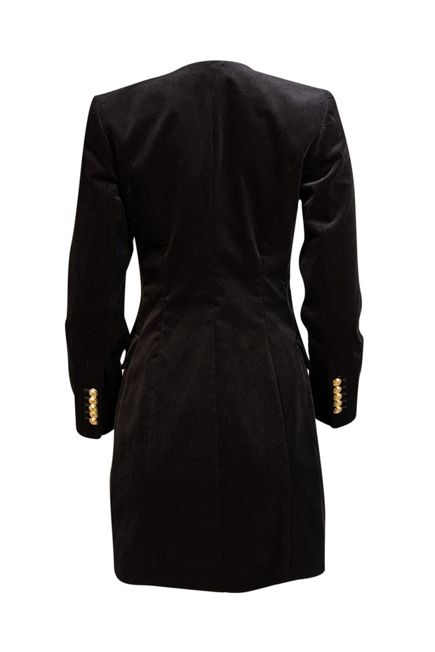 A.L.C. - Black Velvet Double Breasted Button Dress Sz 6