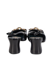 Tory Burch - Black Patent Leather "Jessa" Heeled Slingback Pumps Sz 10 - Current Boutique