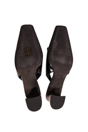 Tory Burch - Black Patent Leather "Jessa" Heeled Slingback Pumps Sz 10 - Current Boutique