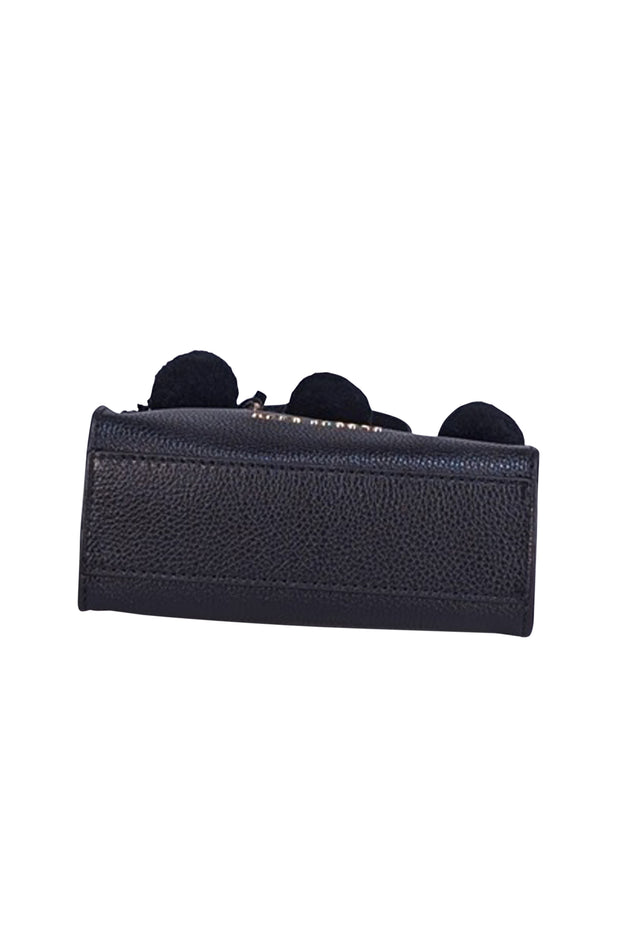 Marc Jacobs - Black Leather " The Bead & Pompoms Mini Grind" Bag - Current Boutique