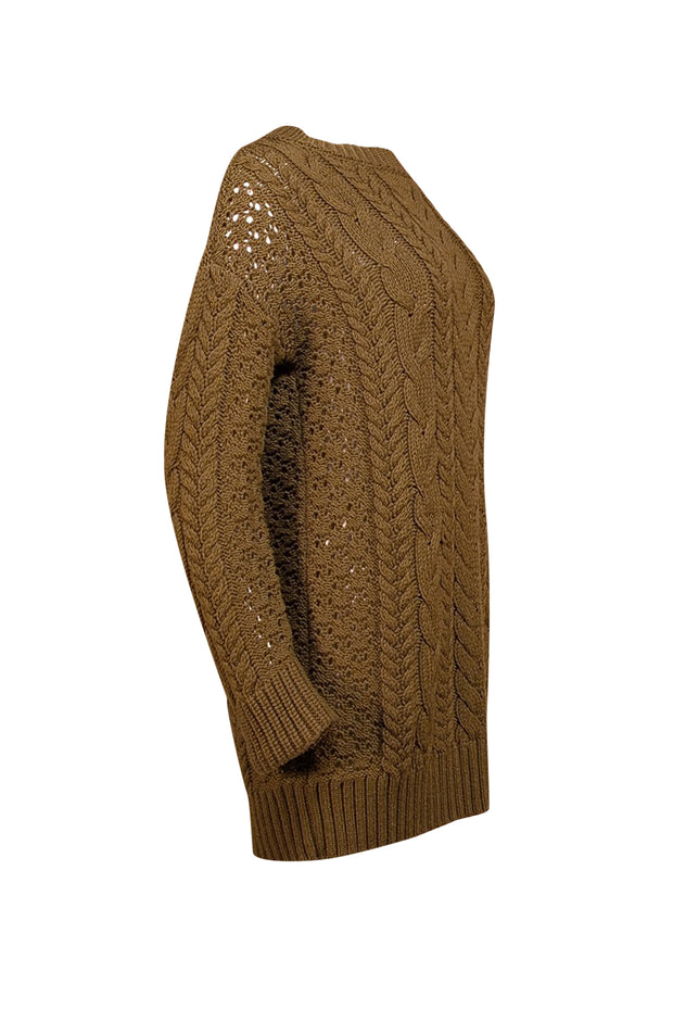 Alice & Olivia - Olive Cable Knit Mini Sweater Dress Sz XS - Current Boutique