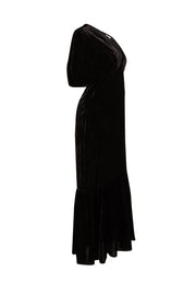 Rhode - Black Velvet Short Sleeve Velvet Maxi Dress Sz 6 - Current Boutique