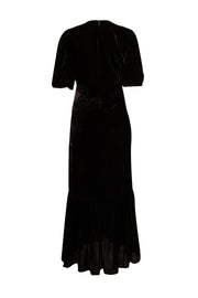 Rhode - Black Velvet Short Sleeve Velvet Maxi Dress Sz 6 - Current Boutique