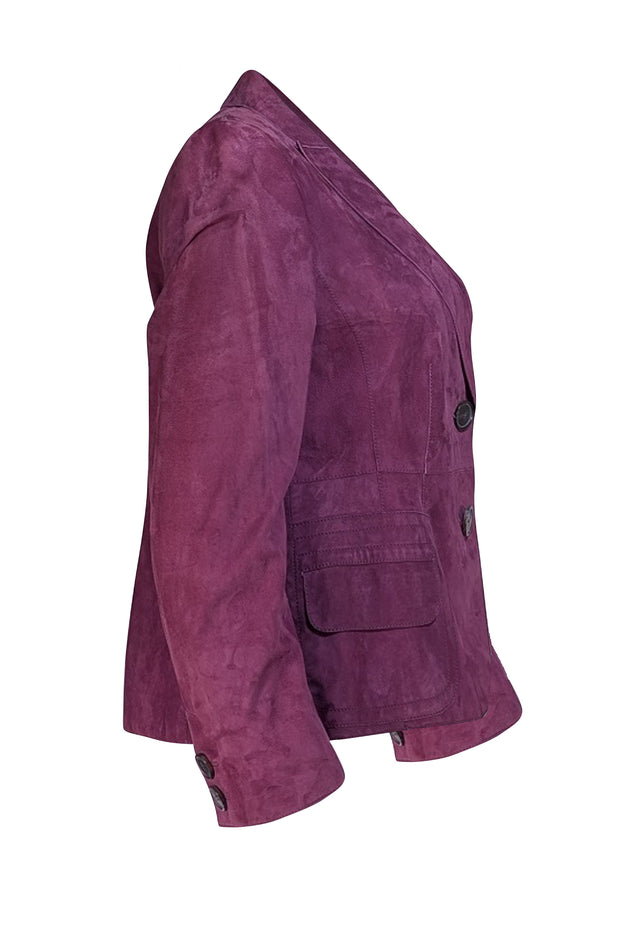 Akris Punto - Plum Suede Blazer Sz 10